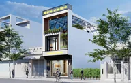 Phối cảnh mẫu 48: nhà ống 4 tầng kết hợp kinh doanh