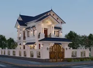 Phối cảnh mẫu 14: biệt thự 2 tầng tân cổ điển